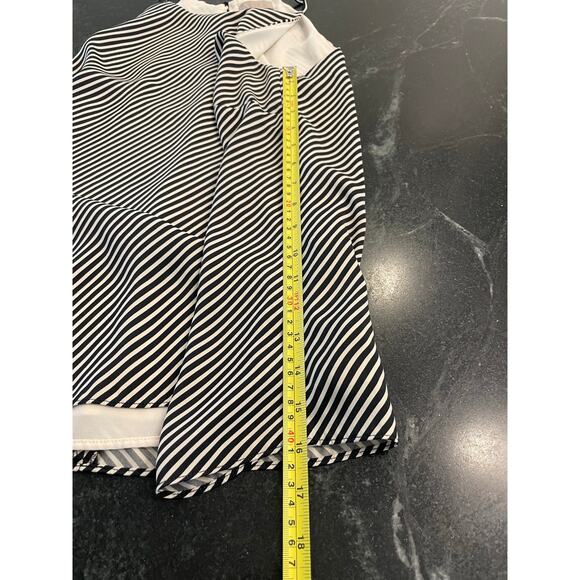 H&M black and whie stripe silky racerback dressy tank top Med - Picture 9 of 10
